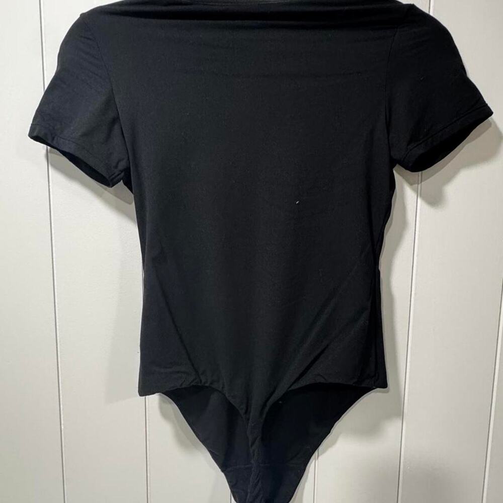 Black bodysuit with short sleeves